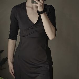 COLUMBIA Crossover Half-Sleeve Midi Dress